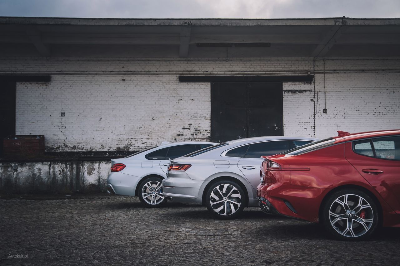 BMW 4 Gran Coupé, Volkswagen Arteon i Kia Stinger (fot. Filip Blank)