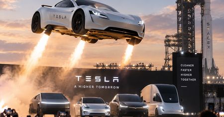 Tesla naprawdę wzbiła się w powietrze! Elon Musk pokazał samochód z technologią SpaceX. Przyspiesza do setki w sekundę
