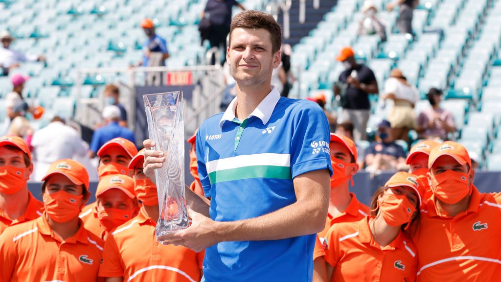 Getty Images / Michael Reaves / Na zdjęciu: Hubert Hurkacz, mistrz Miami Open 2021