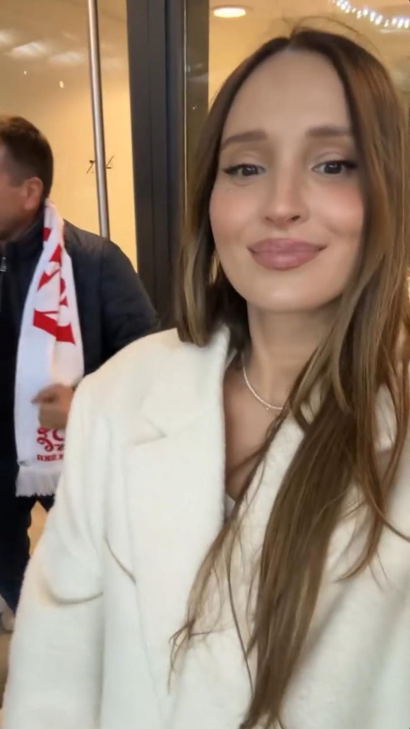 Ciężarna Marina Łuczenko kibicowała mężowi