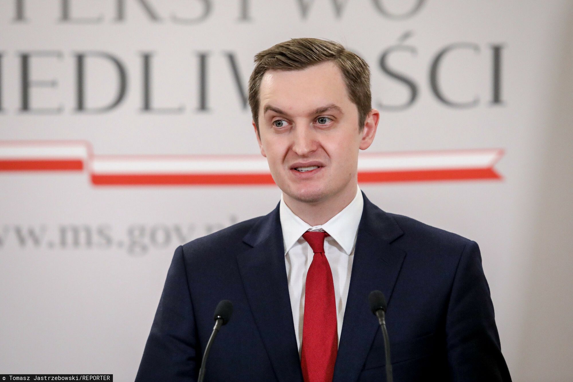 Minister Zbigniew Ziobro komentuje wyrok TSUE16.02.2022 Warszawa Konferencja ministra sprawiedliwosci Zbigniewa Ziobry - komentarz do wyroku Trybunalu Sprawiedliwosci Unii Europejskiej   Fot Tomasz Jastrzebowski/REPORTER
n/z: Sebastian KaletaTomasz Jastrzebowski/REPORTER