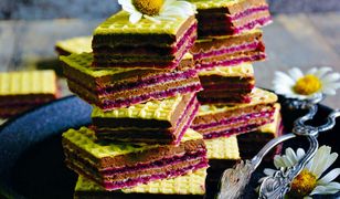 Wafelki z kremem czekoladowym z ciecierzycy i dżemem porzeczkowym. Nie tylko dla wegan