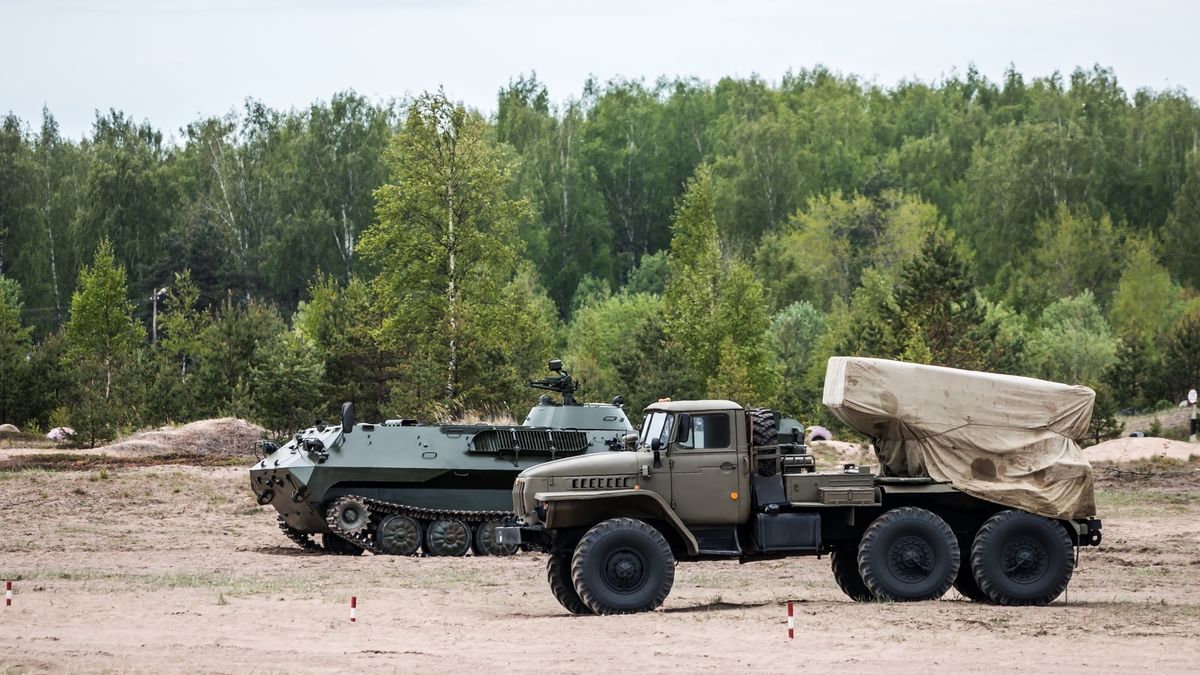 military equipment is prepared for field tactical exercisesmilitary equipment is prepared for field tactical exercises. military equipment of the Russian armyDoroO