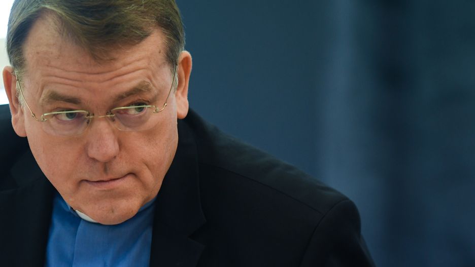 Dariusz Oko, a Polish priest and philosopher, seen during the open debate 'LGBT ideology and gender. Experience EU countries and EU policy', inside the Pontifical University of John Paul II in Krakow.On Monday, December 9, 2019, in Krakow, Poland. (Photo by Artur Widak/NurPhoto via Getty Images)