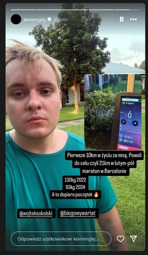 Kevin Mglej schudł prawie 40 kilogramó 