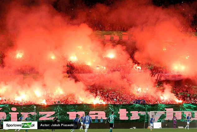 Fragment oprawy podczas meczu Lech - Legia