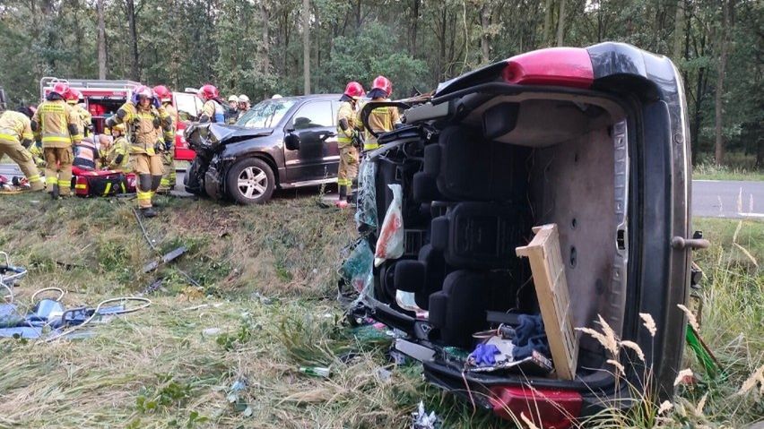 Groźny wypadek pod Poznaniem. Auto wjechało w jelenia, potem doszło do "czołówki"