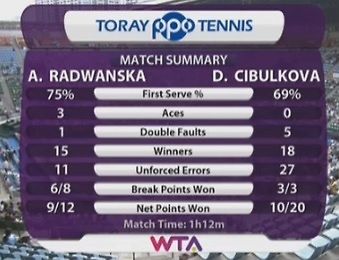 Statystyki meczu Agnieszka Radwańska - Dominika Cibulková
