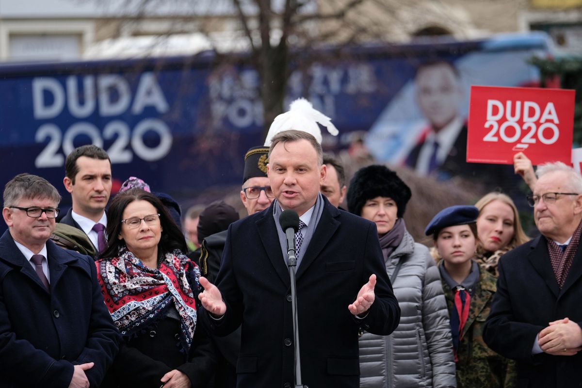 Wybory prezydenckie 2020. Awantura podczas wizyty Andrzeja Dudy w Wodzisławiu Śląskim
