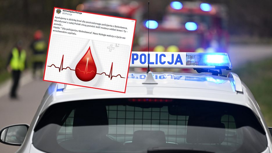 Apelują o krew dla policjanta. "Nasz kolega walczy o życie"