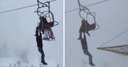 Koszmar na wyciągu krzesełkowym. Mężczyzna wisiał 10 metrów nad ziemią, trzymając się rąk towarzysza