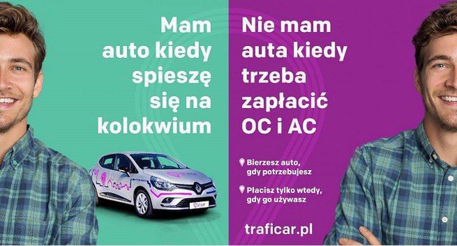 Traficar wchodzi do Warszawy, w reklamach przekonuje o wyższości wynajmu nad posiadaniem samochodu