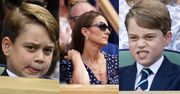 8-letni książę George zabawia publikę wymyślnymi minami na finale Wimbledonu u boku księżnej Kate i Williama (ZDJĘCIA)