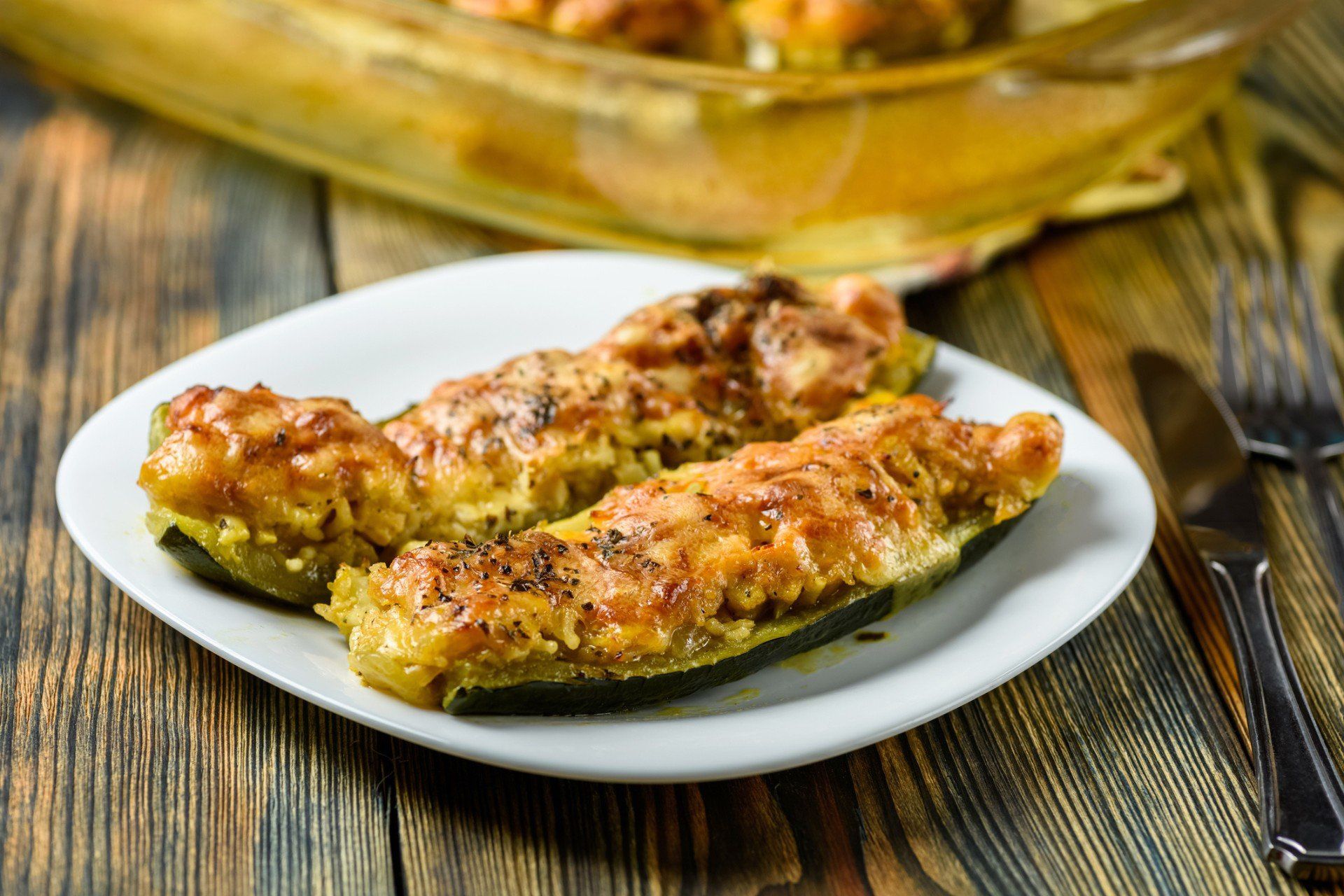 Cukinia faszerowana kurczakiem