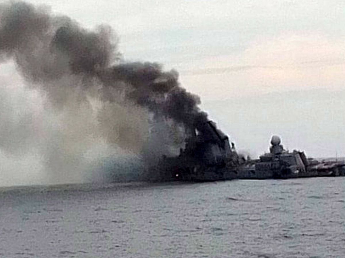Wojna w Ukrainie. Zniszczony krążownik Moskwa 