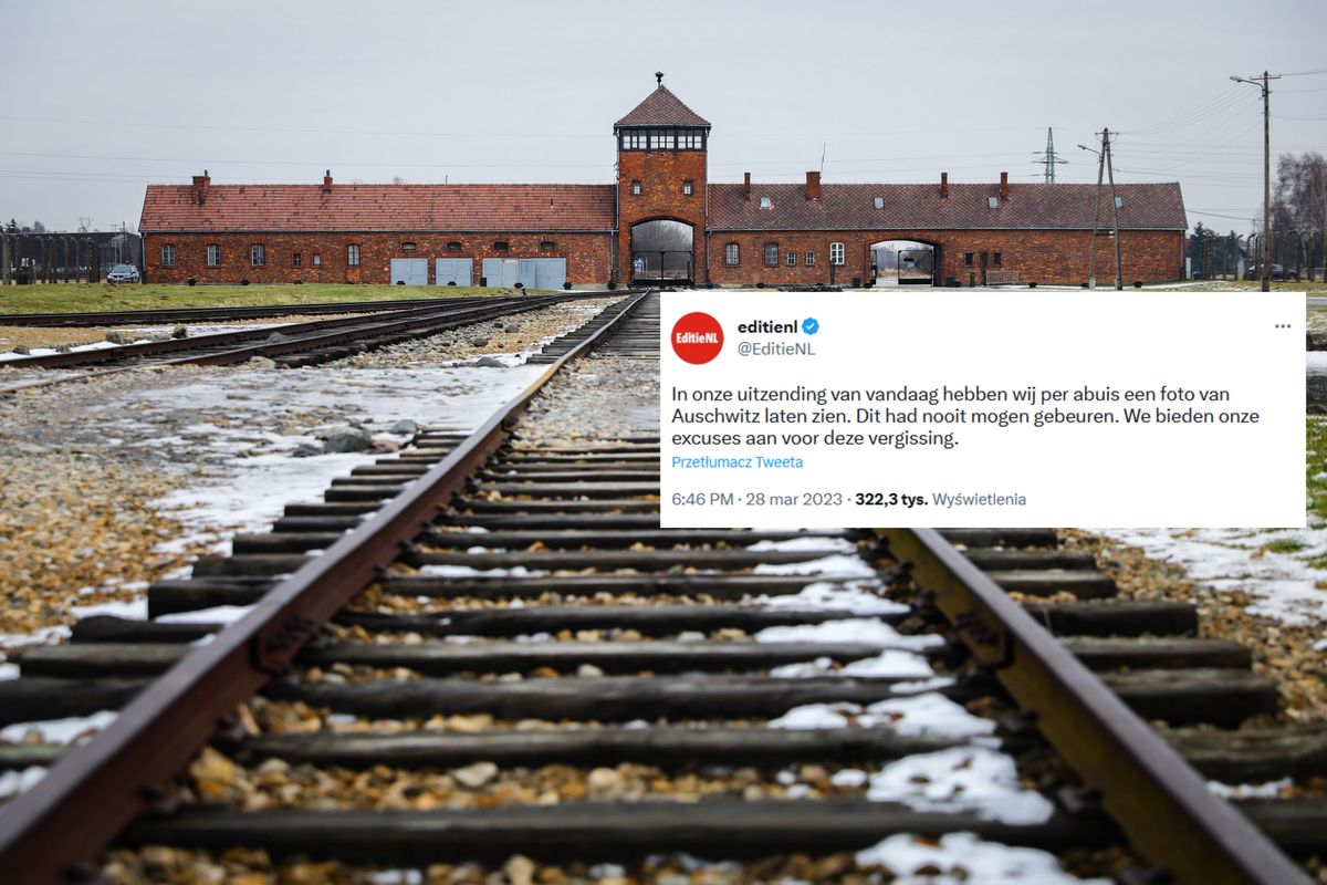 Słynne ujęcie torów prowadzących do obozu Auschwitz-Birkenau wykorzystano w holenderskiej TV w zupełnie innym kontekście 