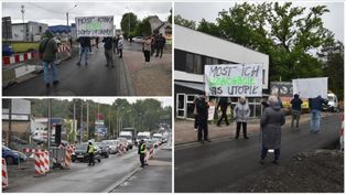 Protest na ulicy Tuchowskiej. Zdesperowani mieszkańcy i przedsiębiorcy blokowali przez dwie godziny wjazd do Tarnowa