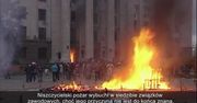 Płonący budynek, dziesiątki ofiar w Odessie