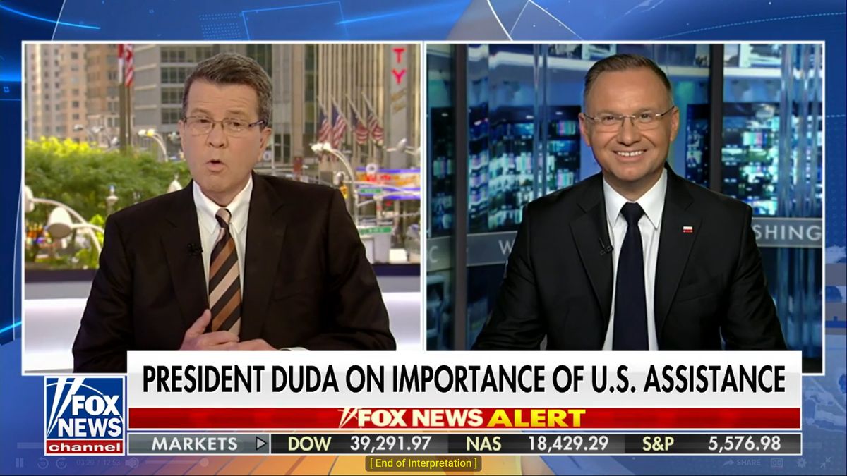 Andrzej Duda podczas wywiadu w Fox News