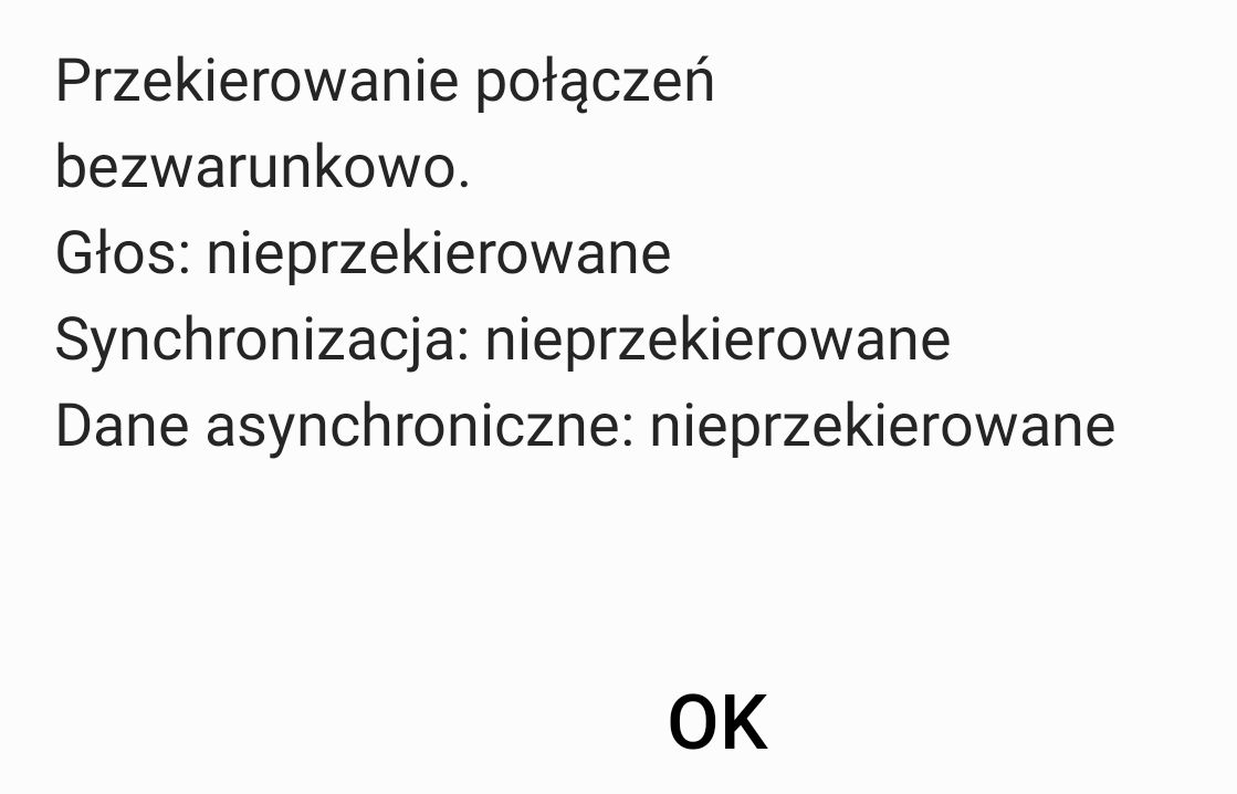 Informacja o przekierowaniu połączeń