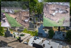 Zapadł się cmentarz. Ogromny lej w Trzebini