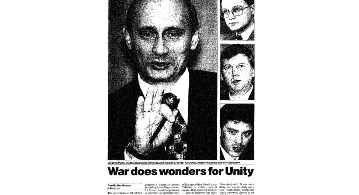 "Wojna czyni cuda dla Jedności". 21 grudnia 1999 roku, "The Guardian"