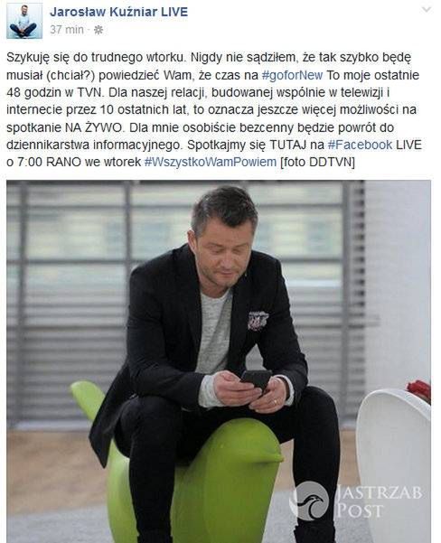 Jarosław Kuźniar odchodzi z "Dzień Dobry TVN"