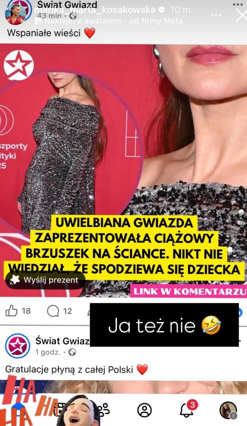 Wpis Mariki na Instagramie