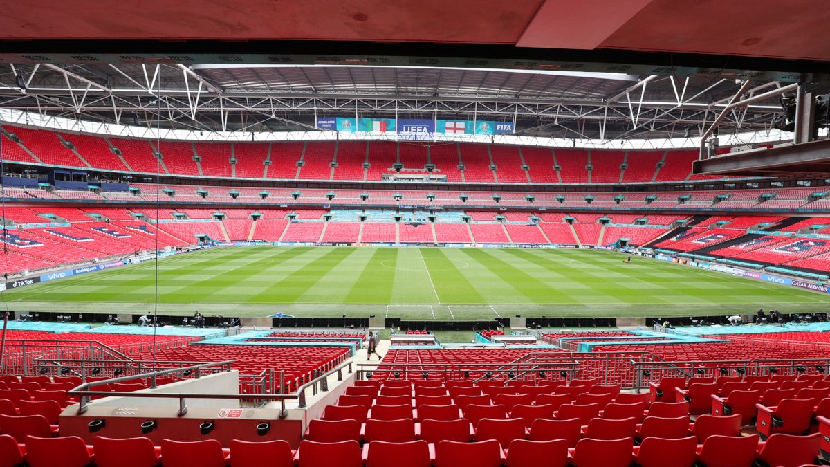 Getty Images / Na zdjęciu: Stadion Wembley w Londynie przed finałem Euro 2020