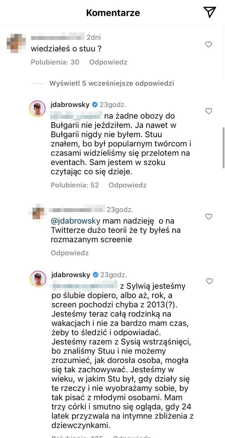 Jan Dąbrowski odpowiada na komentarze