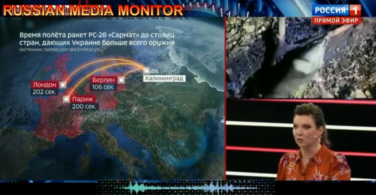 Szaleństwo na antenie rosyjskiej telewizji. Pokazali ataki na Berlin, Paryż i Londyn 