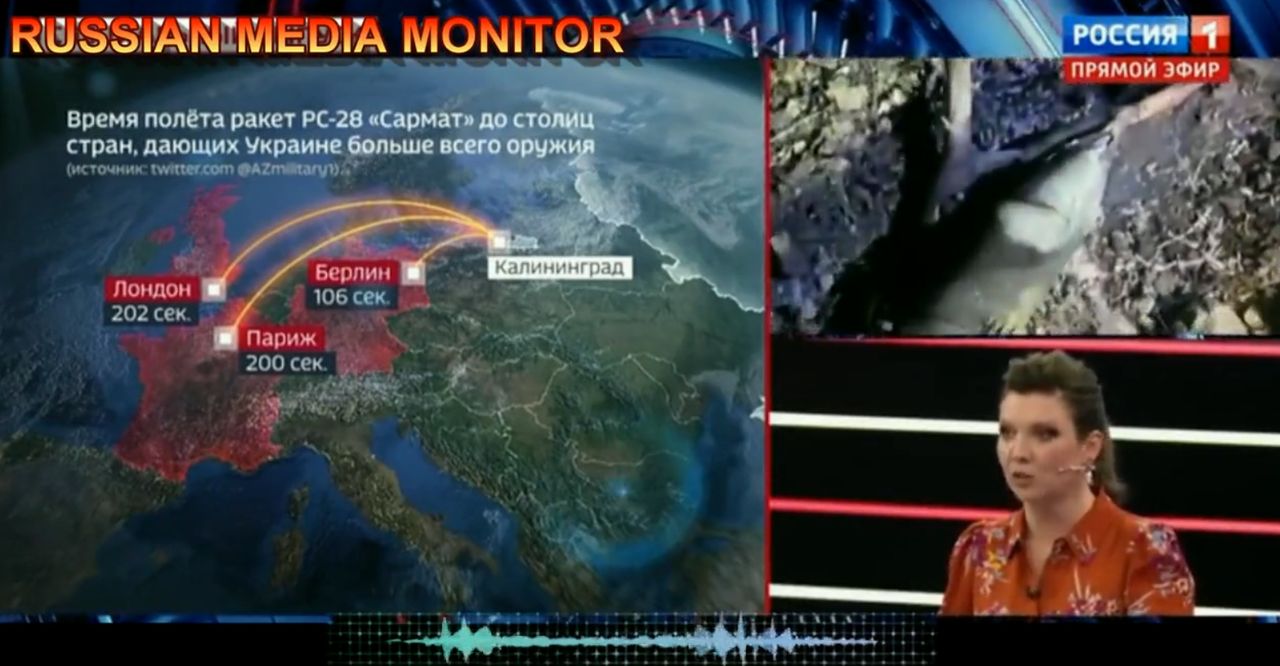 Szaleństwo na antenie rosyjskiej telewizji. Pokazali ataki na Berlin, Paryż i Londyn