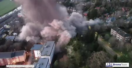 Detonacja niewybuchu z II wojny światowej w Wielkiej Brytanii.