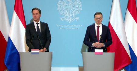 Premier Holandii w Warszawie. Rozmawiał z Morawieckim o nowych sankcjach i rosyjskich zbrodniach wojennych