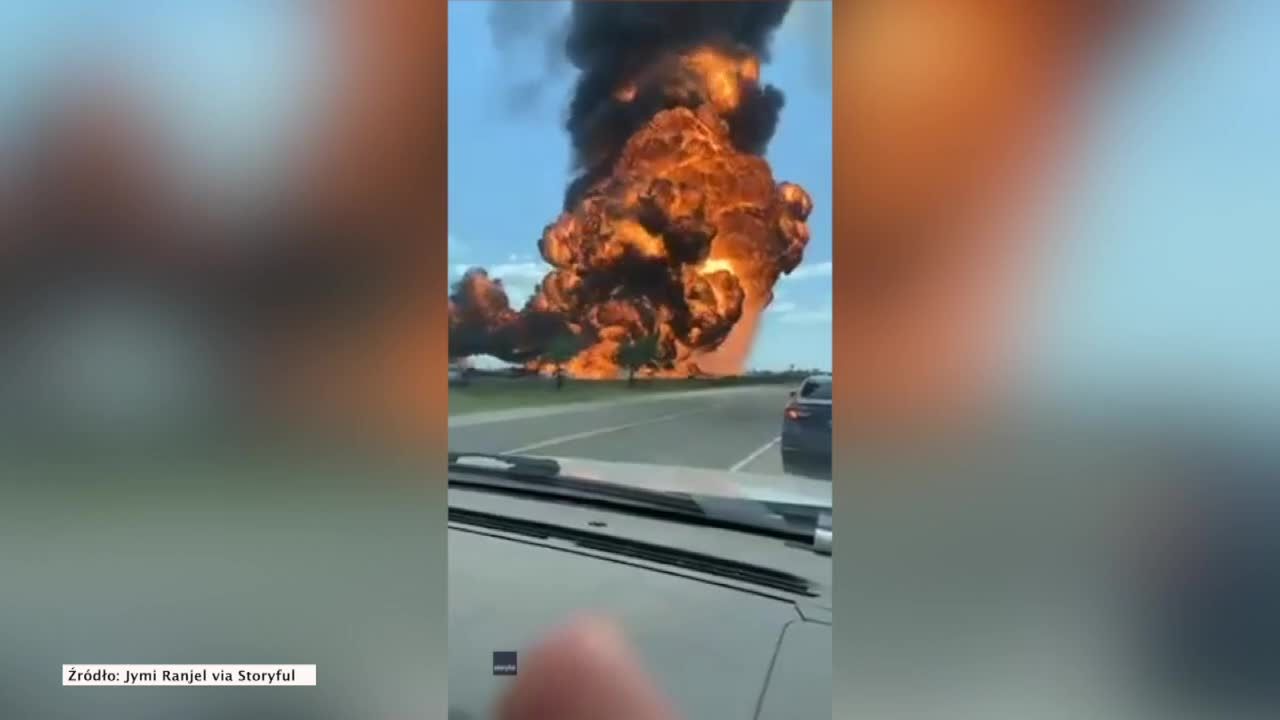 Potężna eksplozja cysterny z paliwem w Teksasie.