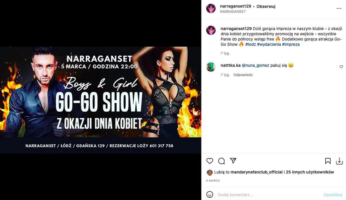 Arek Matuszak w klubie Narraganset w Łodzi
