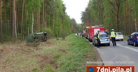 Dachowanie na drodze Piła – Kaczory