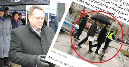 Internauci drwią z wiceministra Zielińskiego. "Nie może unieść parasolki"