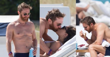 50-letni (!) David Guetta bez koszulki pręży się na plaży (ZDJĘCIA)