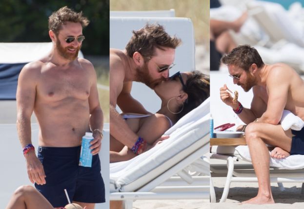 50-letni (!) David Guetta bez koszulki pręży się na plaży (ZDJĘCIA)