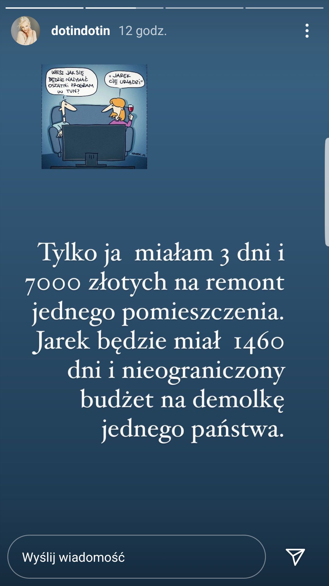 Szelągowska w mocno ironicznym tonie 