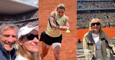 Polskie gwiazdy WSPIERAŁY z trybun Maję Chwalińską podczas finału na Roland Garros (ZDJĘCIA)