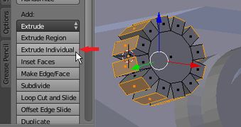 Indywidualne wyciągnięcie ścian (Extrude Individual)