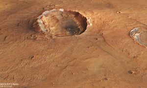 Fascynujący krater na Marsie. Jego zbocza wskazują na działanie wody