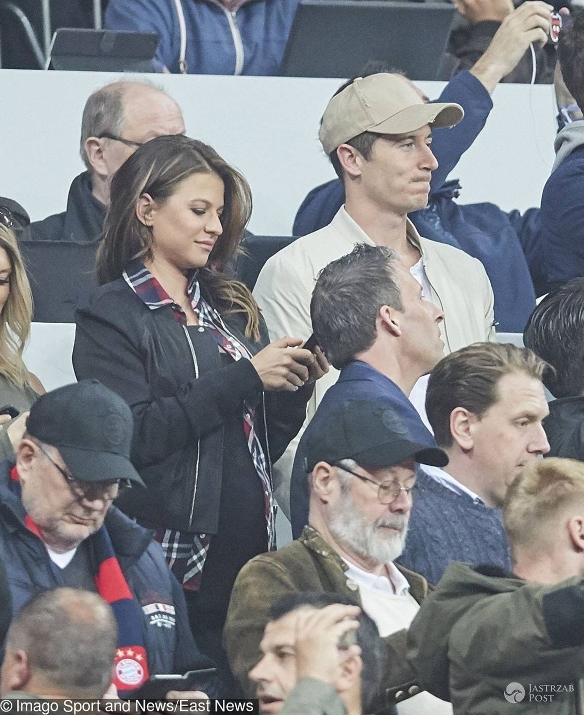 Anna Lewandowska z Robertem na meczu Bayern - Real Madryt