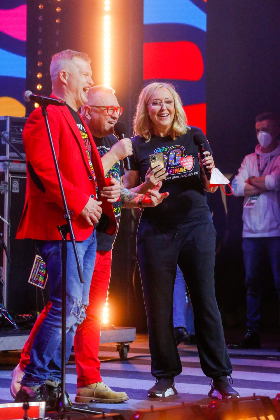 scena z: Jerzy Owsiak, Ireneusz Bieleninik, Agata Młynarska, fot. Krzemiński Jordan/AKPA