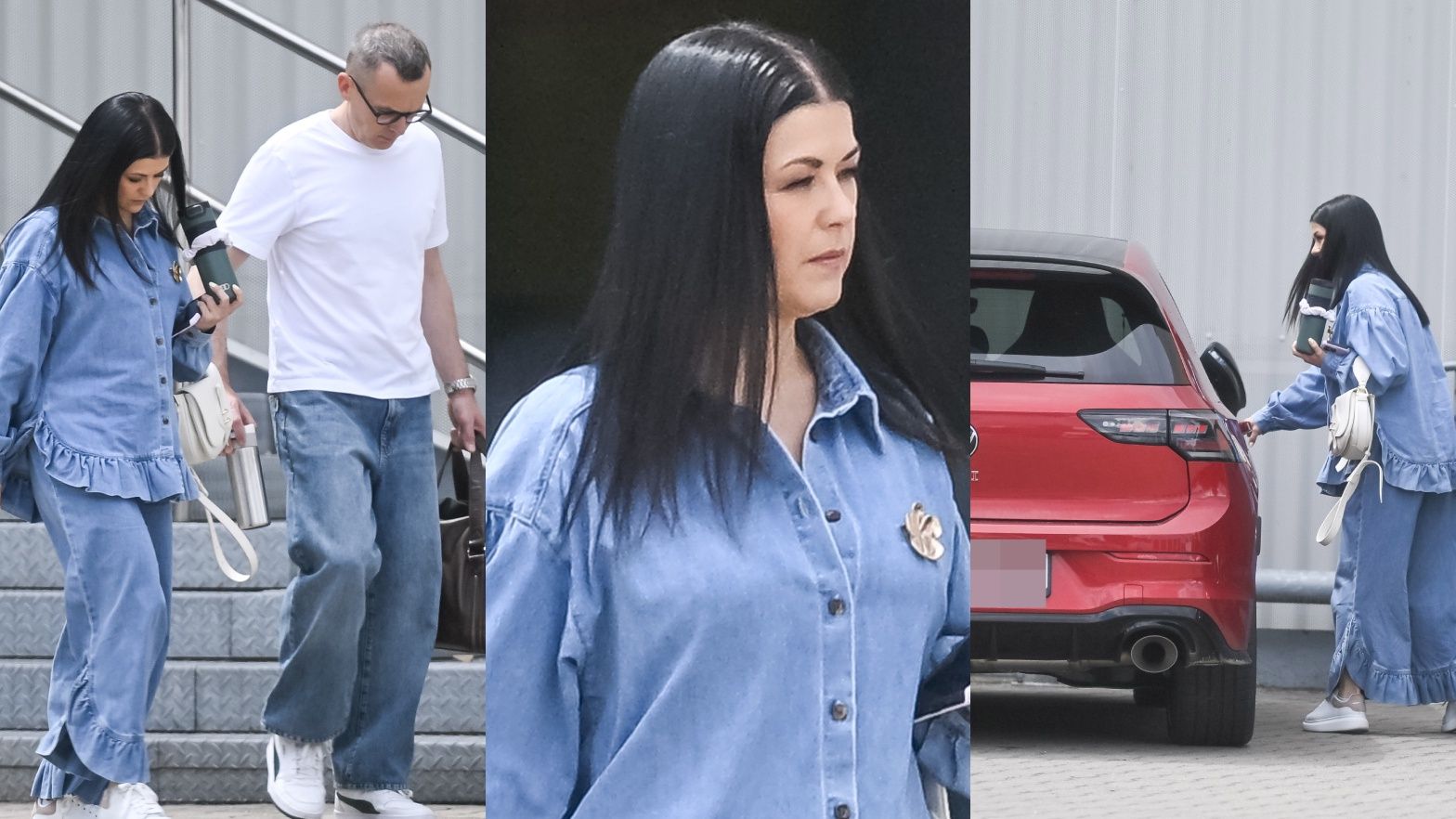 Katarzyna Cichopek i Maciej Kurzajewski przed halą Polsatu