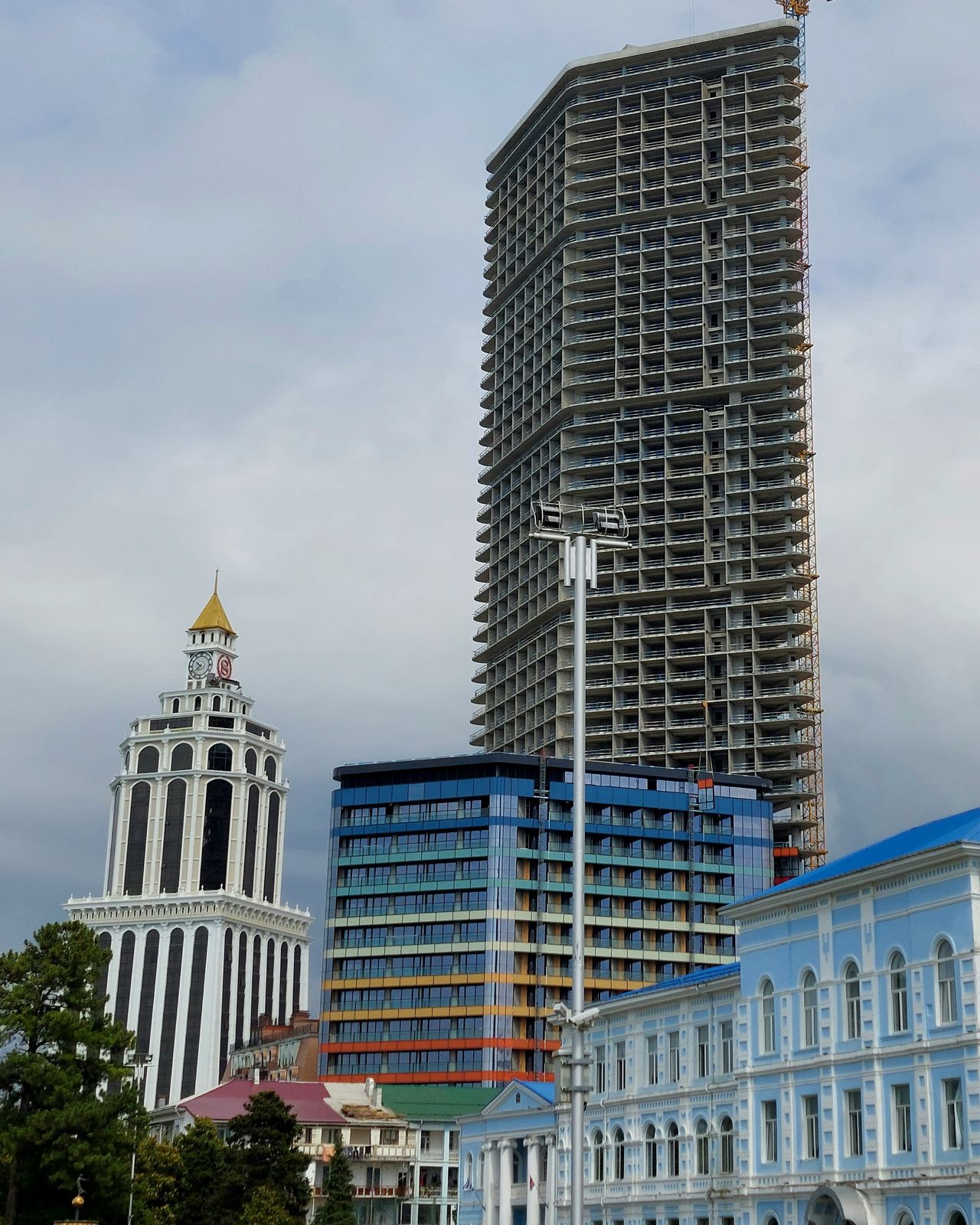Many new skyscrapers are being built in the city.