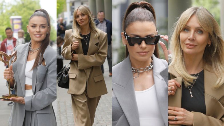 Natasza Urbańska i Agnieszka Woźniak-Starak pojedynkują się na damskie garnitury pod studiem "Dzień Dobry TVN"