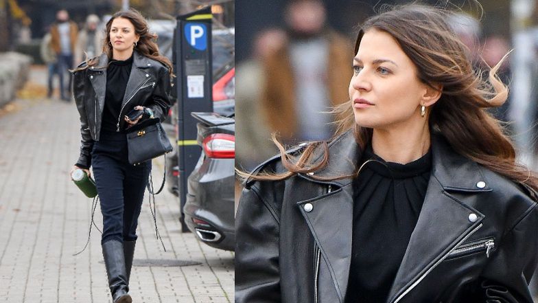 Zatroskana Anna Lewandowska spaceruje z bidonem